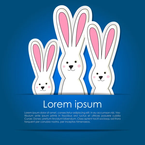用简单的复活节兔子简单卡 — 图库矢量图片