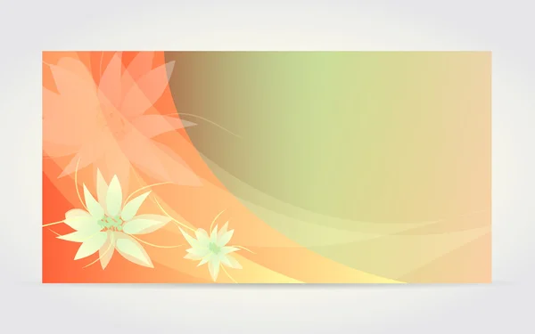 Vanilya çiçeği ile soyut çiçek kartı — Stok Vektör