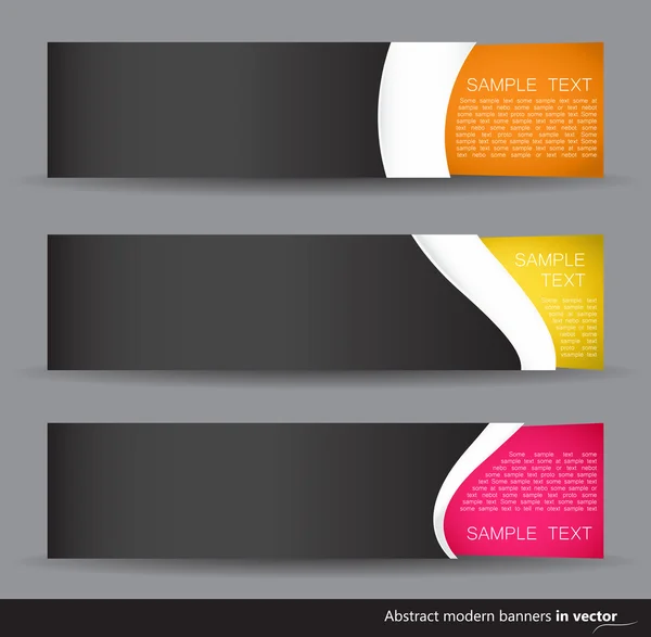 Collection de bannières horizontales colorées foncées — Image vectorielle