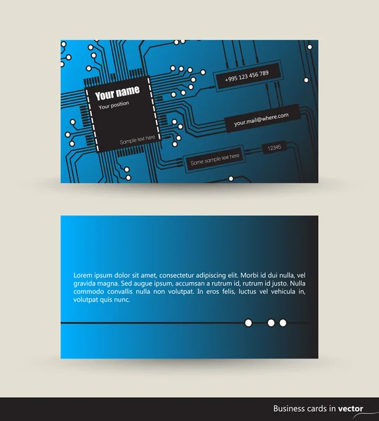 Logica circuit bezoek kaart — Stockvector