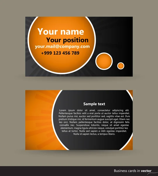 Látogasson el a Orange absztrakt buborék kártyák — Stock Vector