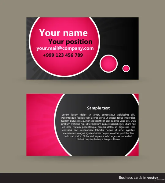 Látogassa meg a rózsaszín absztrakt buborék kártyák — Stock Vector