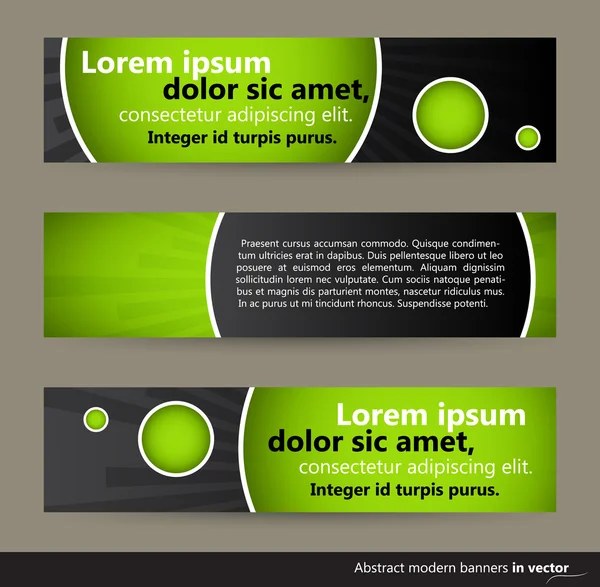 Зелёные абстрактные горизонтальные баннеры Лицензионные Стоковые Иллюстрации