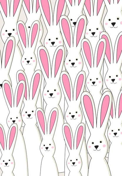 Tarjeta de Pascua con conejitos blancos — Archivo Imágenes Vectoriales