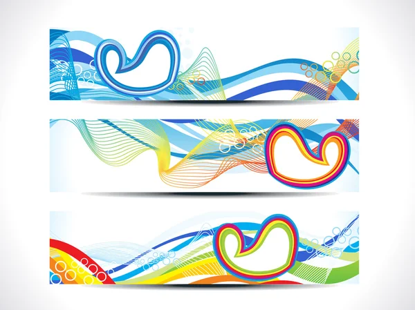 Banner web múltiple colorido artístico abstracto — Vector de stock