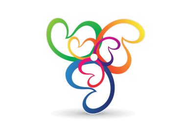 soyut sanat renkli çiçek şekil