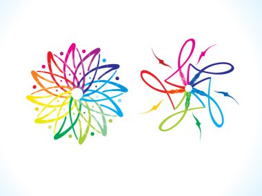 soyut sanat birden çok gökkuşağı çiçek