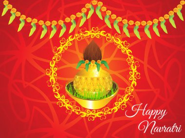 soyut sanat altın navratri kalash arka plan