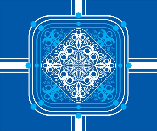 Abstracto Artístico Creativo Azul Floral Vector Ilustración — Vector de stock