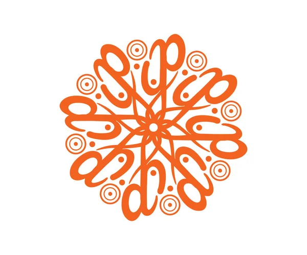 Konstnärlig Kreativ Orange Blommig Vektor Illustration — Stock vektor