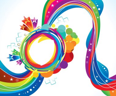 soyut sanatsal yaratıcı renkli dalga patlama vektörü çizimi