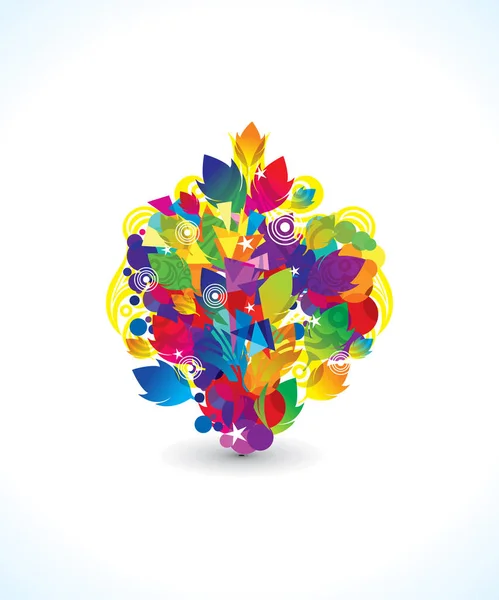 Astratto Artistico Creativo Colorato Arcobaleno Floreale Vettore Illustrazione — Vettoriale Stock
