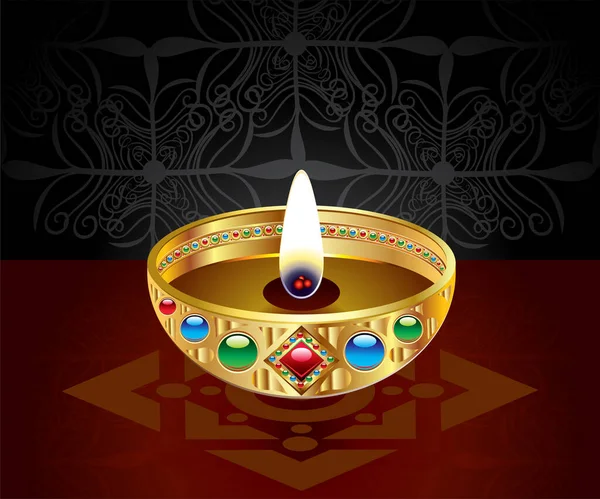 Umělecké Kreativní Zlaté Diwali Pozadí Vektorové Ilustrace — Stockový vektor