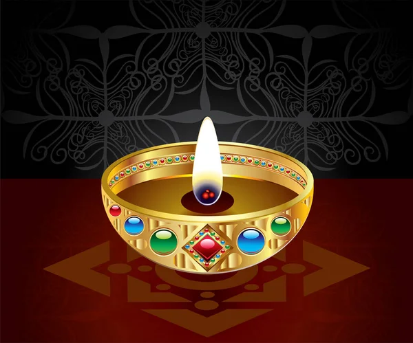 Artístico Creativo Dorado Diwali Fondo Vector Ilustración — Archivo Imágenes Vectoriales