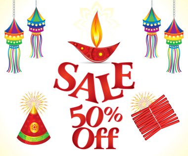 Soyut sanatsal yaratıcı diwali satış vektörü çizimi