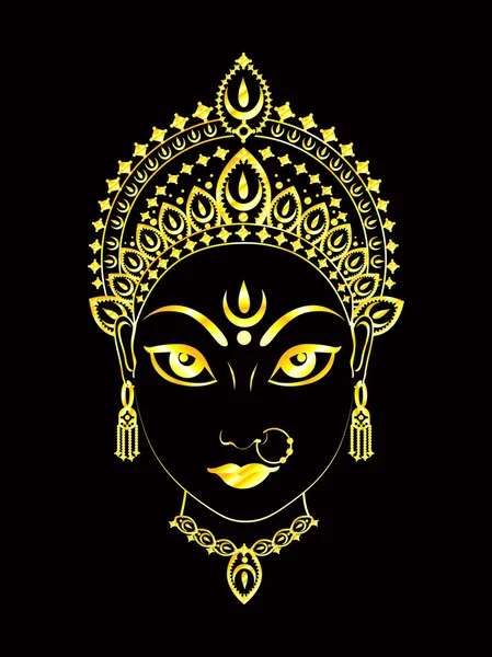 Abstracto artístico dorado detallado durga fondo — Vector de stock