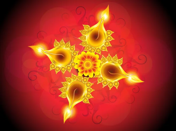 Abstracto artístico detallado diwali fondo — Vector de stock