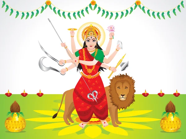 Abstrakte künstlerische detaillierte Durga Hintergrund — Stockvektor