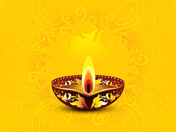 Abstract artistic yellow diwali background — Stock Vector
