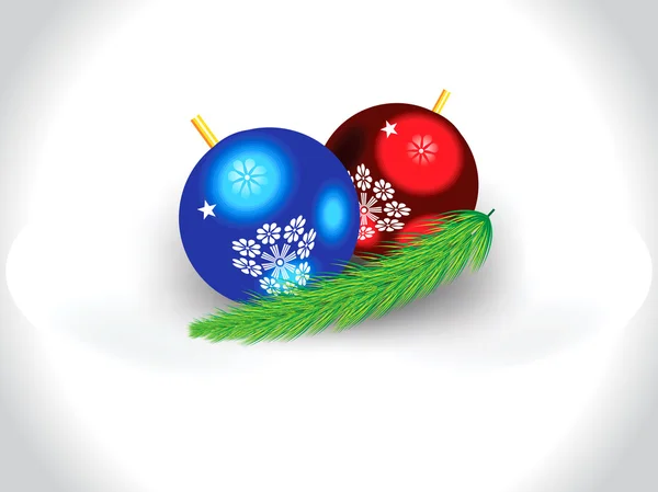 Abstracte artistieke glanzende kerstballen met blad — Stockvector