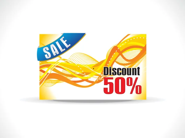 Abstract yellow discount card template — Stock Vector