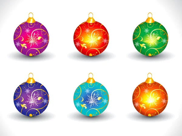 Abstraktní umělecké barevné více vánoční koule — Stockový vektor
