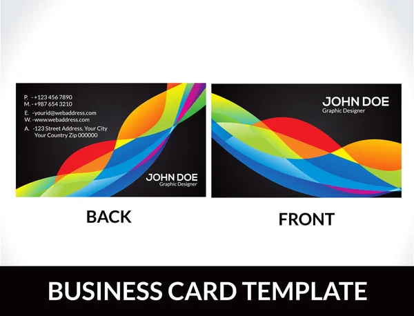 Abstract rainbow business card template — Stock Vector