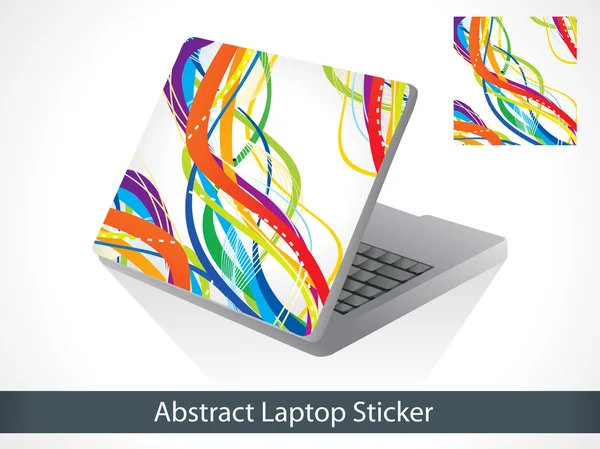 Abstract colorful laptop sticker — Stock Vector