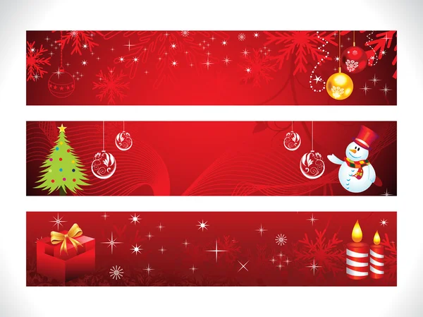 Abstract christmas web banner template — Stock Vector