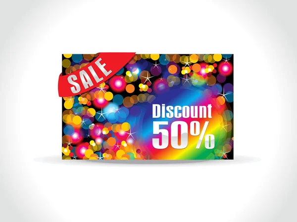 Abstract colorful artistic rainbow discount card — Stock Vector