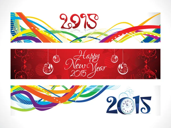 Abstract new year banners set — Stock Vector