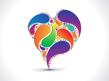 sanatsal renkli çiçek kalp arka plan