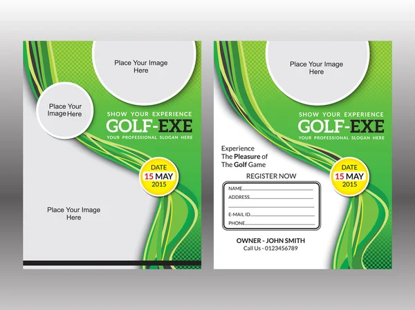 Abstract artistic golf flyer template — Stock Vector