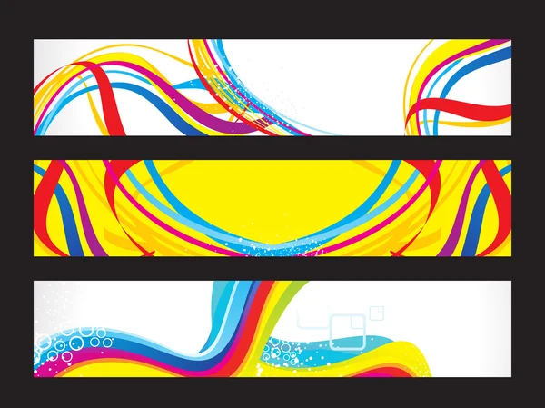 Banners web coloridos artísticos abstractos — Vector de stock