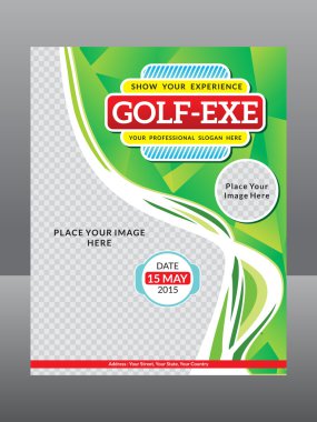 soyut sanat golf flyer şablonu  