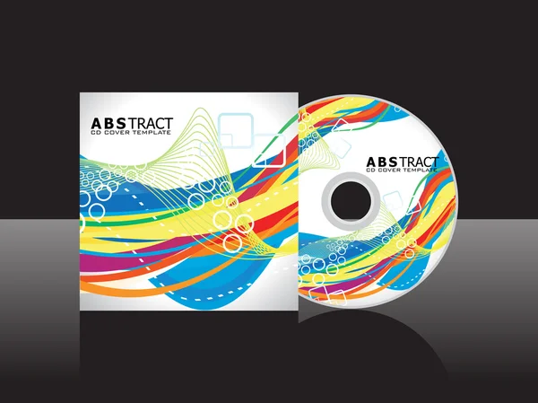 추상 예술 레인 보우 cd 표지 서식 파일 — 스톡 벡터