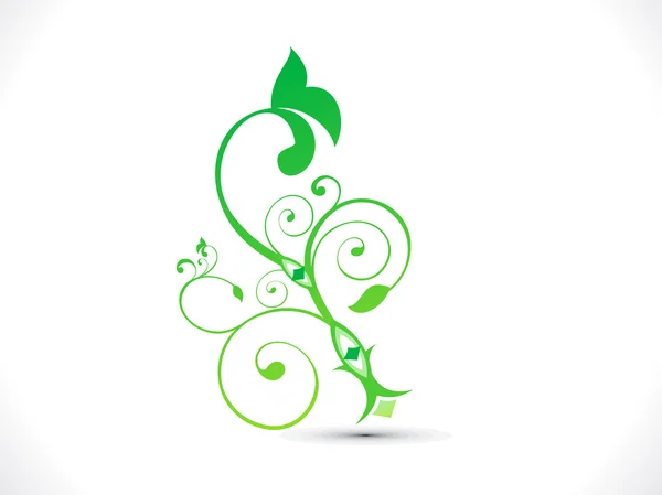 抽象的な緑花の形 — ストックベクタ
