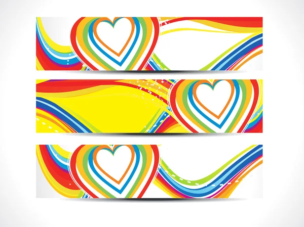 Arte abstracto colorido amor web banners — Vector de stock