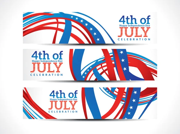 Banderas abstractas de la celebración del cuarto julio — Vector de stock