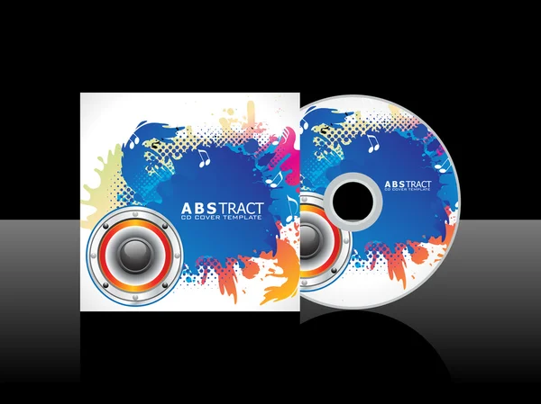 Abstracte kleurrijke artistieke muziek-cd — Stockvector