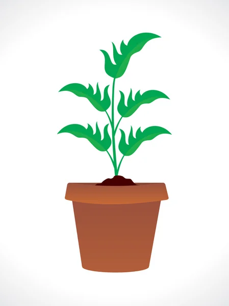 Abstract plant with pot — Stock Vector