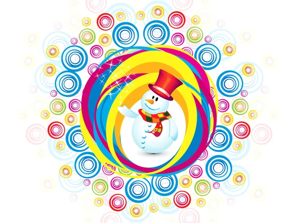 Abstract colorful christmas snowman explode — Stock Vector