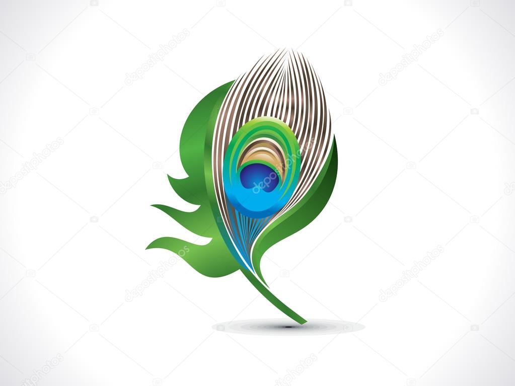abstract artistic green peacock feather