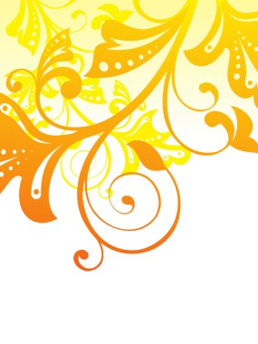 soyut turuncu çiçek vektör çizim temel