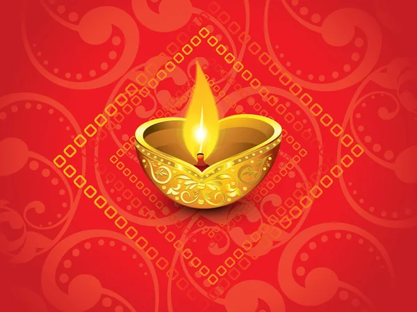 Abstracto artístico rojo dorado diwali — Vector de stock