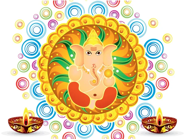 추상 예술 화려한 예술적 ganesh chaturthi — 스톡 벡터