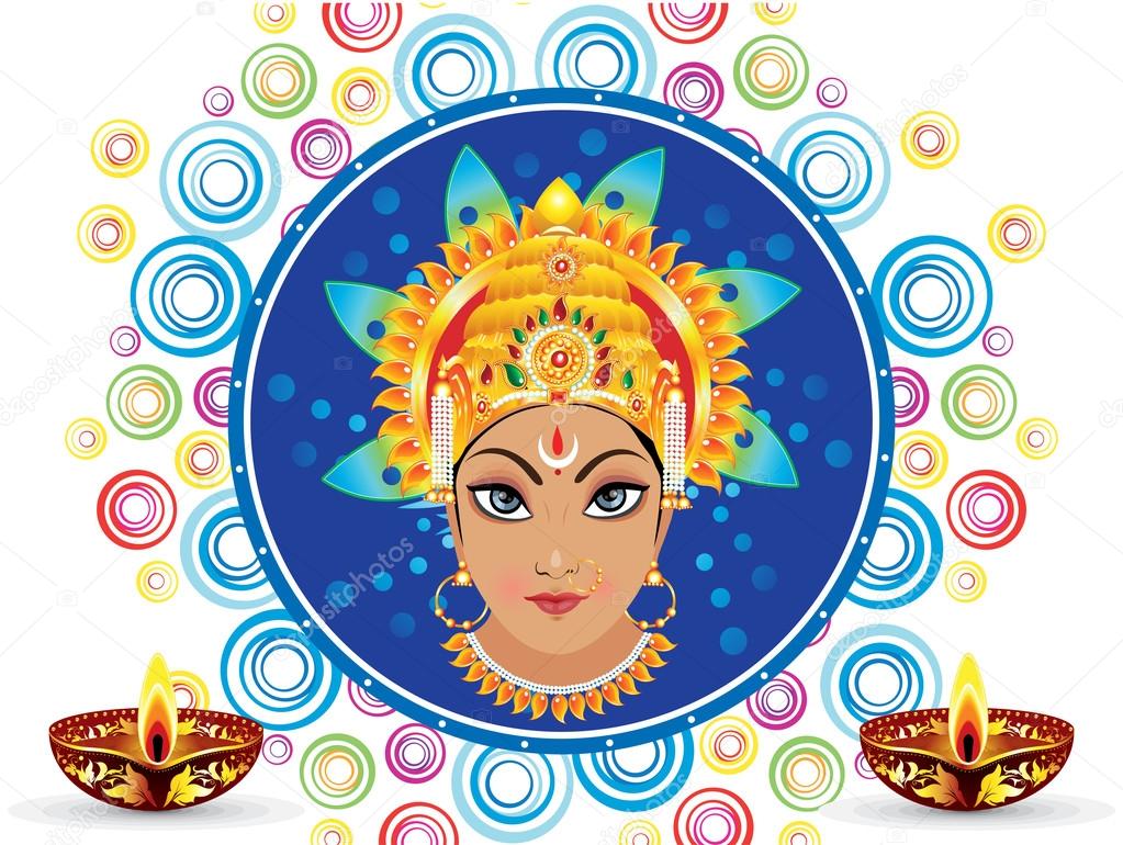abstract colorful artistic durga background