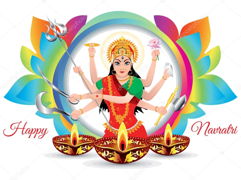 abstract artistic colorful navratri background