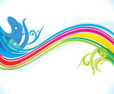 sanatsal gökkuşağı dalga arkaplan vektörü çizimi