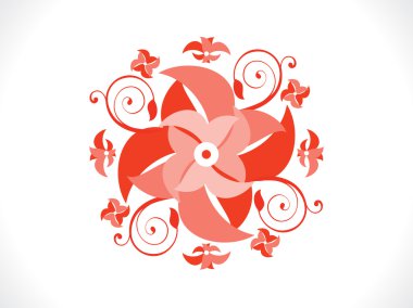 soyut sanat kırmızı çiçek